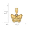 Black Bow Jewelry 14k Yellow Gold Small Laser Etched Butterfly Pendant, 13mm (1/2 inch) - 3 of 4