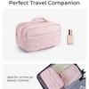 Anna-Kaci Double-Layer Travel Makeup and Toiletry Bag with Quilted Design and Carry Handle - Pink - 3 of 4