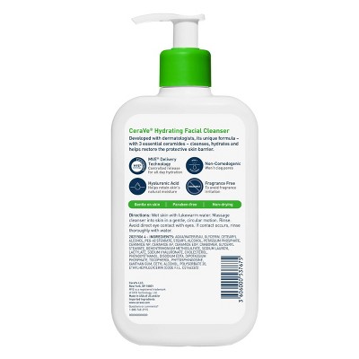 CeraVe Hydrating Face Wash with Hyaluronic Acid and Glycerin for Normal