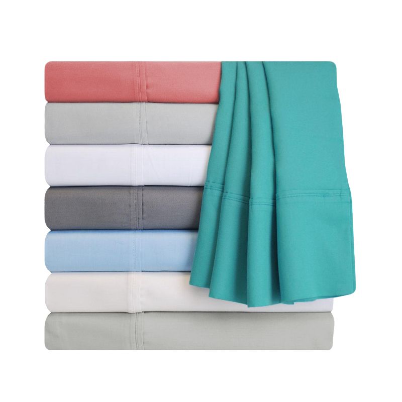 Modern 600 Thread Count Solid Deep Pocket Cotton Blend Bed Sheet Set by Blue Nile Mills, 4 of 7