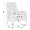 Dsvimoy Accent Chair Rocking Chair with Solid Wood Legs Comfortable Glider for Living Room, Gray, 30"*26"*18" - 3 of 4