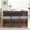 KTMBDW 59" Counter Height Bar Table Set with Power Outlet,Dining Table with 3 Padded Stools,4 Piece Bar Table and Chairs Set for Living Room - 3 of 4