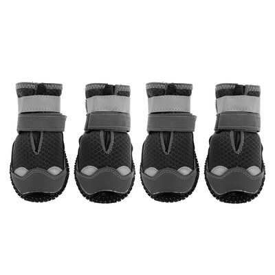 Unique Bargains Pet Footwear Dog Boots Black 4 Pcs