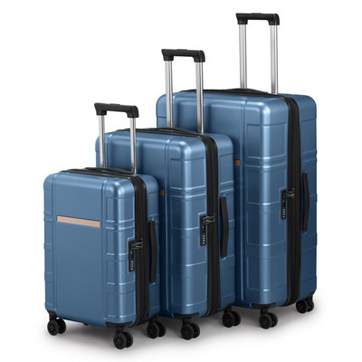 Karl Home Luggage 20  inch Suitcase PC ABS with TSA Lock Expandable Spinner Carry on Hardshell Lightweight Blue