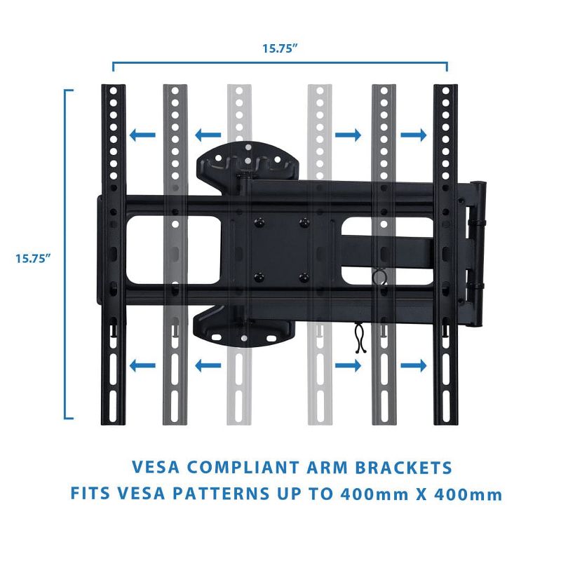 Mount-It! Full Motion TV Wall Mount | Long Arm TV Mount with 24 Inch Extension | Fits 32 to 55 Inch TVs with Up to VESA 400 x 400, 77 Lbs. Capacity, 5 of 9