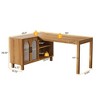 Resenkos Computer Desk, Office Desk, Study Desk,59" L-Shaped Executive Desk, Computer Desk Home Office Desk With Storage Cabinet,Brown - 3 of 4