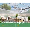 AMERLIFE 13.5x13.5x9 FT Hexagonal Walk-in Greenhouse, Windbreak Ropes, Waterproof PE Cover - 3 of 4
