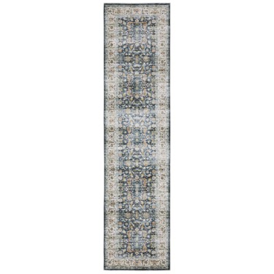Oriental Weavers Charleston CHA05 Blue / Gold Indoor Area Rug - 2' x 8'