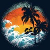 Men's Design By Humans Tropical Waves By clingcling T-Shirt - 2 of 4