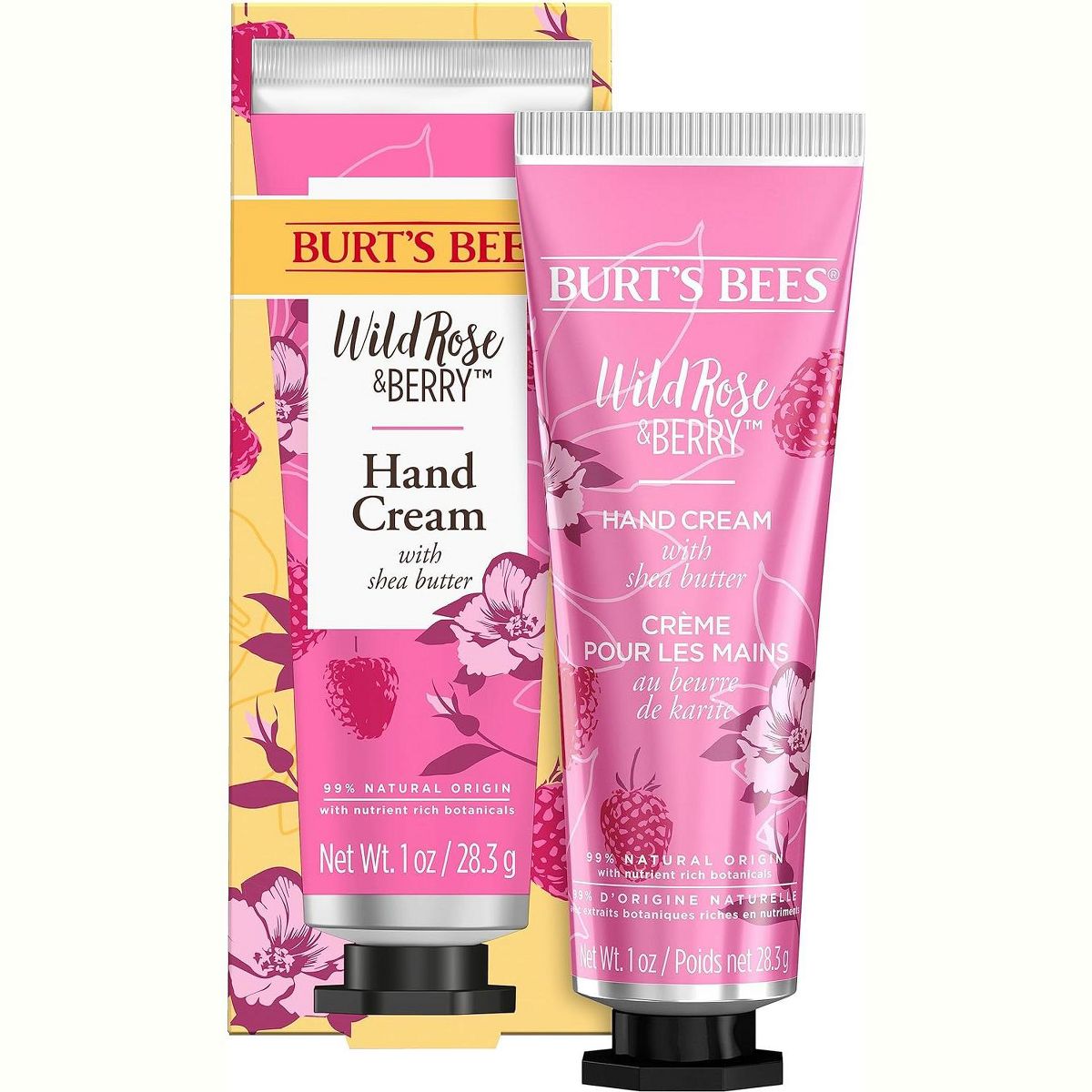 Burts Bees Wild Rose and Berry Hand Cream with Shea Butter for Dry Hands, 1 oz