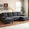 Okak Modern U-shaped Combination Sofa Couch with Wooden Feet,Chenille Fabric Recliner Sofas for Living Room,Apartments - 2 of 4