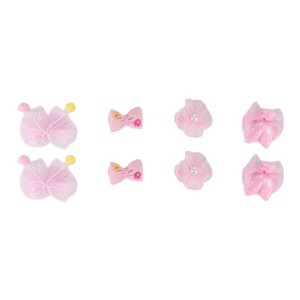 Unique Bargains Women's Cute Flowers Bow Hair Clips Light Pink 8 Pcs - 1 of 3