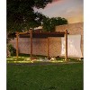 10x13 ft Outdoor Pergola with Retractable Canopy Aluminum Wood Grain Patio Pergola for Backyard Deck Porch Gray. - 3 of 4