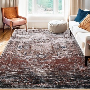 Area Rug for Living Room, Ombre Vintage Distressed Washable Non-Slip Bedroom Rug, Ultra-Thin Soft Large Area Rug for Bedroom Dining Room - 1 of 4
