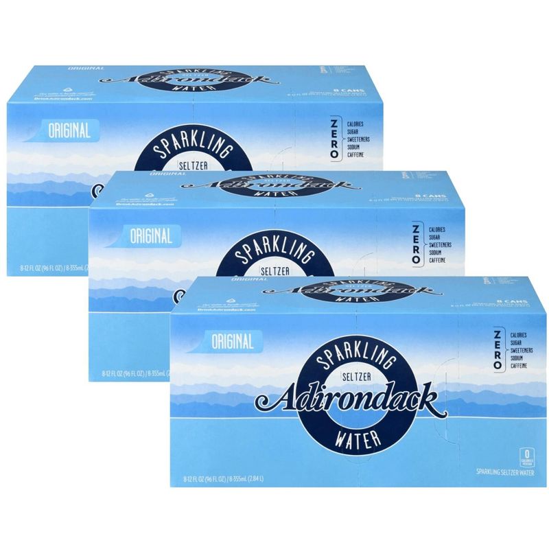 Adirondack Sparkling Seltzer Water Original - Case of 3/8 pack, 12 oz, 1 of 6