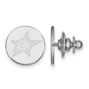 Black Bow Jewelry 14k White Gold Dallas Stars NHL Pin - 1 of 3
