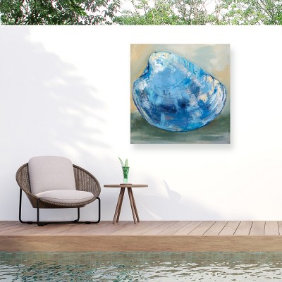 Jeanette Vertentes Beach Comber Dark Blue Outdoor Canvas Art