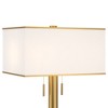 Possini Euro Design Bolivar Mid Century Modern 72" Tall Standing Floor Lamp Light Large Oversized 2-Light Pull Chain Metal Warm Gold Finish Bedroom - 3 of 4