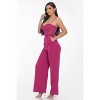 Slickblue Women's Mesh Insert Cup Jumpsuit with Adjustable Straps, Wide Leg Style, Magenta, Size S-L - 3 of 4