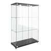 FURNIinspire Utility Storage Cabinets Elegant Display Cabinet with Smooth Glass Panels and Versatile Placement Options, Black, 32.09"*14.37"*47.9" - 2 of 4