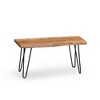 36" Hairpin Live Edge Wood Storage Bench with Coat Hook Shelf Set Natural - Alaterre Furniture - 3 of 4