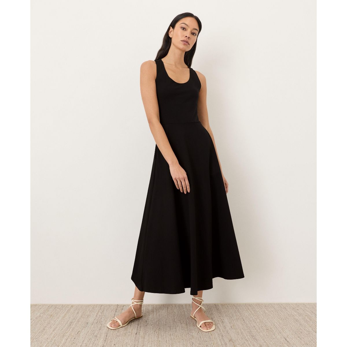 Pact Women's Organic Cotton Fit & Flare Open Back Maxi Dress