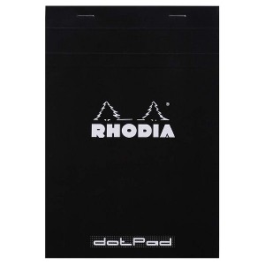 Rhodia Staplebound Notepad - Dot grid 80 sheets - 6 x 8 1/4 - Black cover - 1 of 4