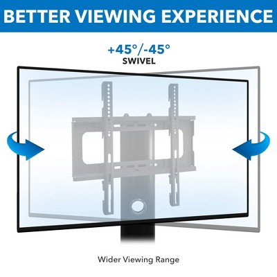 Black Adjustable TV Stand with Mount and Tempered Glass Shelves