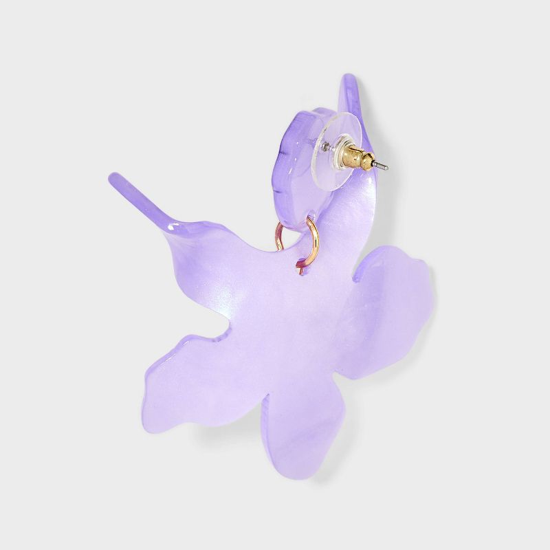 Flower Resin Earrings - A New Day&#8482; Purple, 4 of 7