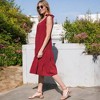 Amaryllis Women's Sleeveless Tiered Midi Dress with Tie Shoulder Straps and Scoop Neckline Comfortable All-Day Wear - 4 of 4