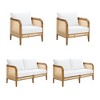 Nathan James 4pc Twila Wood Outdoor Patio Conversation Set White - 3 of 4