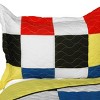 Slickblue Full/Queen 3 PC Quilt Set, Vermicelli-Quilted TC Fabric, Plaid Design, 13 Color Options, 90.5"x90.5" - 3 of 4