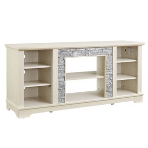 NicBex TV Stand for TVs up to 65 Inches,Farmhouse TV Media Console Table with Faux Stacked Stone Surround and Open Shelves - 1 of 3