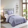 Rose Violet Patchwork 2 - Piece Quilt Set, Reversible Coverlet, Twin, All - Season - 2 of 4