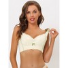 Allegra K Women's Wide Straps High Back Padded Lace Push Up Full Coverage  Bralette Beige 38c : Target