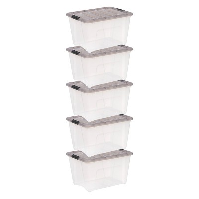 IRIS Clear Stack and Pull Plastic Storage Bins