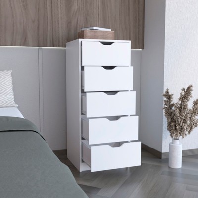 ALEXOUN 5 Drawer Chest, Wood Storage Dresser Cabinet - Modern Minimalist Design, Easy Assembly, Multi-Use Organizer for Bedroom,Office