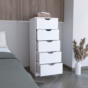 ALEXOUN 5 Drawer Chest, Wood Storage Dresser Cabinet - Modern Minimalist Design, Easy Assembly, Multi-Use Organizer for Bedroom,Office - 1 of 4