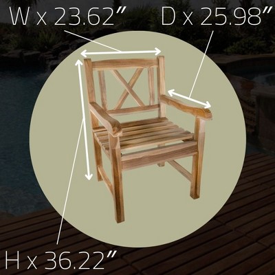 Nordic Teak Natural Outdoor Dining Chair with Arm Rests