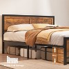 Vipbear's retro-style board bed frame is suitable for mattresses ranging from 10 inches to 14 inches in height, - 3 of 4