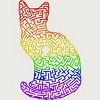 Adult Design By Humans Pride Rainbow Cat Maze By MisoKnotty T-Shirt - 2 of 2