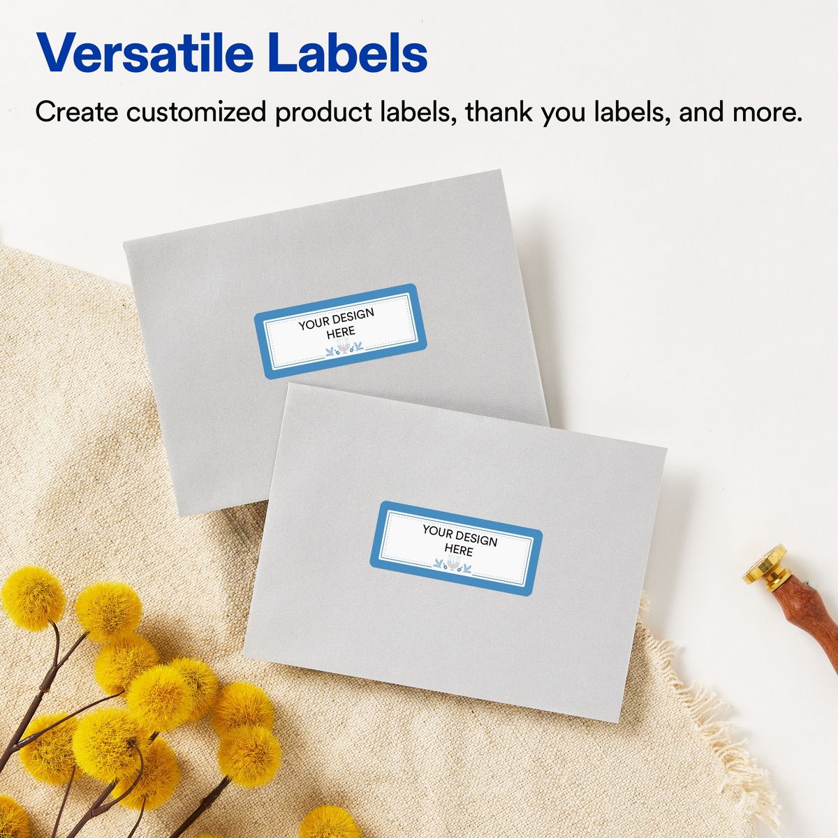 Avery® Labels, 1" x 2-5/8", Glossy, Silver Menorah Frame, 320 - thumbnail 4