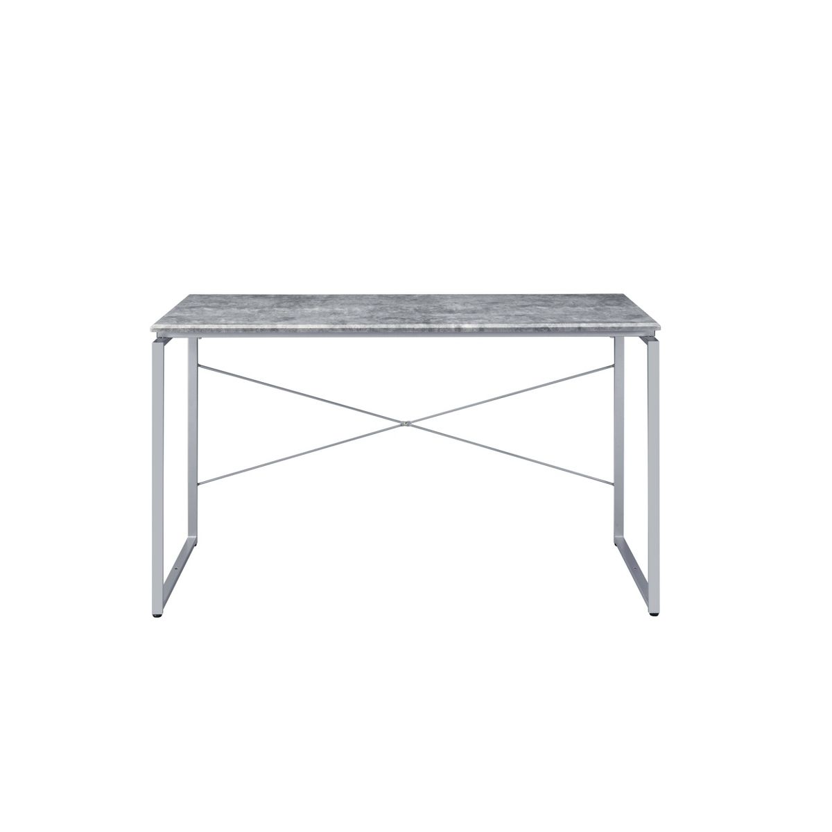 Jurgen Desk Faux Concrete - Acme Furniture: 47" Wide, Metal Frame, Veneer Surface, No Storage, Office Furniture - thumbnail 2