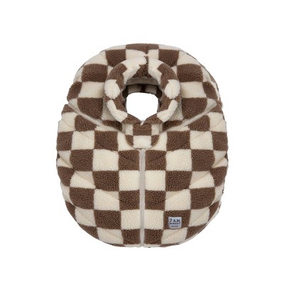 Image of 7AM Enfant Car Seat Cover - Print Checkers Tan