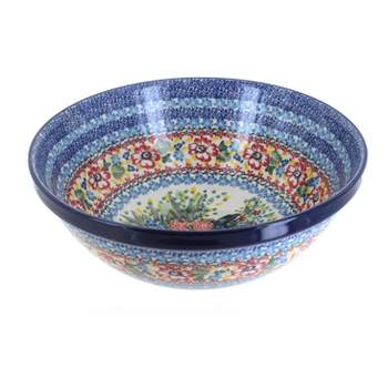 Blue Rose Polish Pottery 55 Ceramika Artystyczna Large Serving Bowl