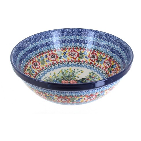 Blue Rose Polish Pottery Hummingbird Large Serving Bowl : Target