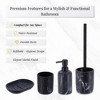 Evideco French Home Goods 4-Piece Marble Bathroom Accessory Set - 4 of 4