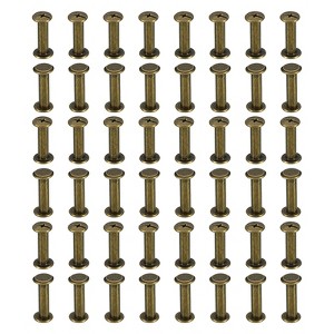 Unique Bargains Steel Leather Belt Scrapbook Binding Kits M5 Chicago Screws 100 Sets - 1 of 4