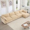 L-Shaped Sectional Sofa with Footstool, 4-Seater Sofa with Pull-Out Storage Drawers, Upholstered Chenille Sofa with Cushion-Coolbibila - 2 of 4