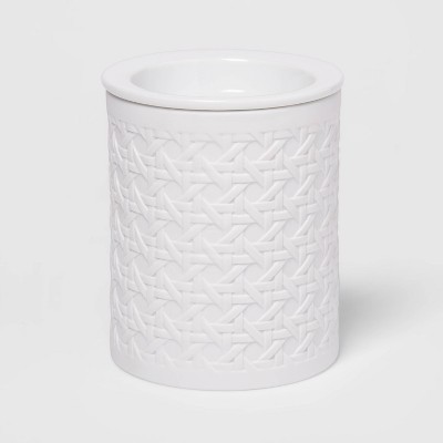 5.2" x 4.7" Matte Porcelain Bamboo Pattern Wax Warmer White - Threshold™